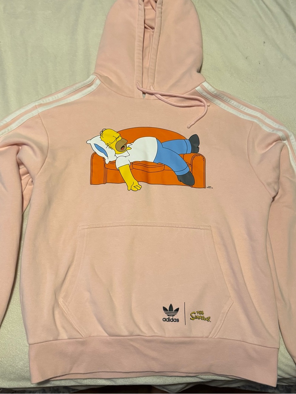 Adidas Originals x The Simpsons Homer Couch Pink Pullover Hoodie